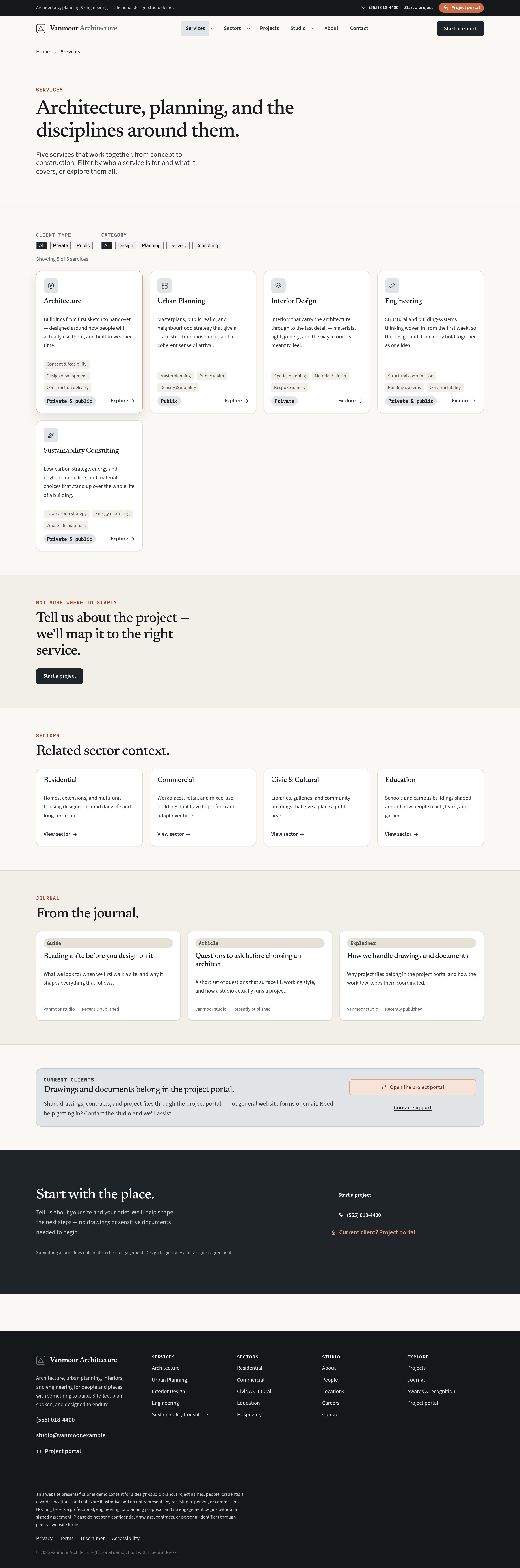 Services — architecture through engineering
