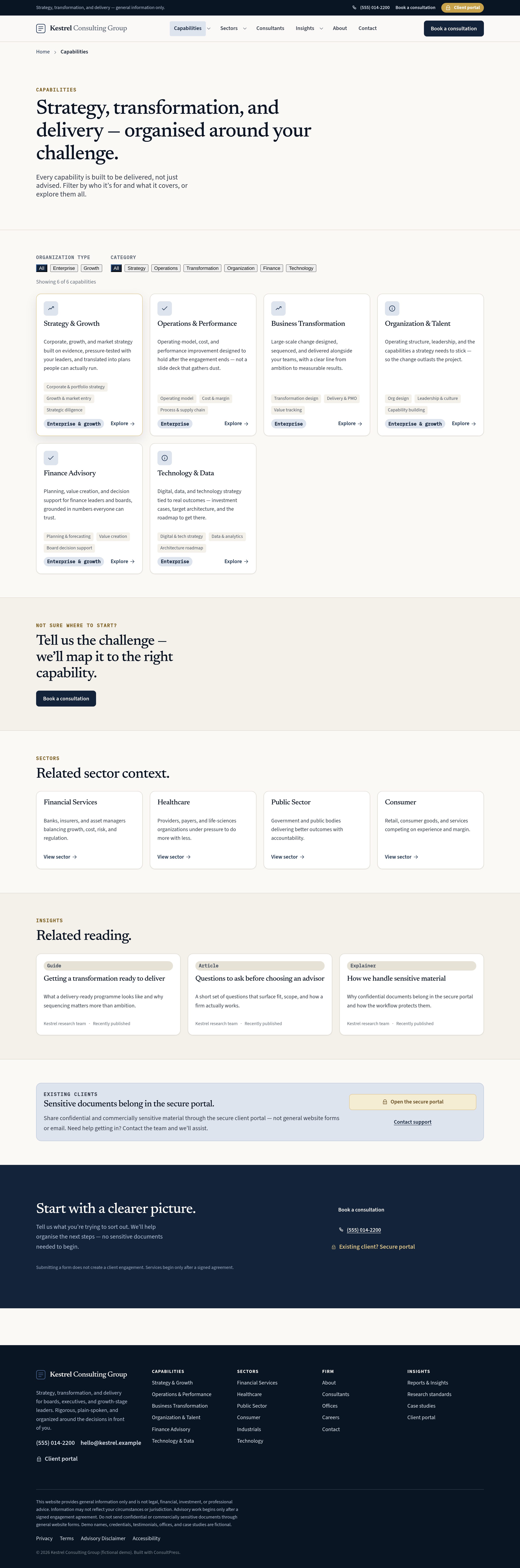 Capabilities — the full service architecture