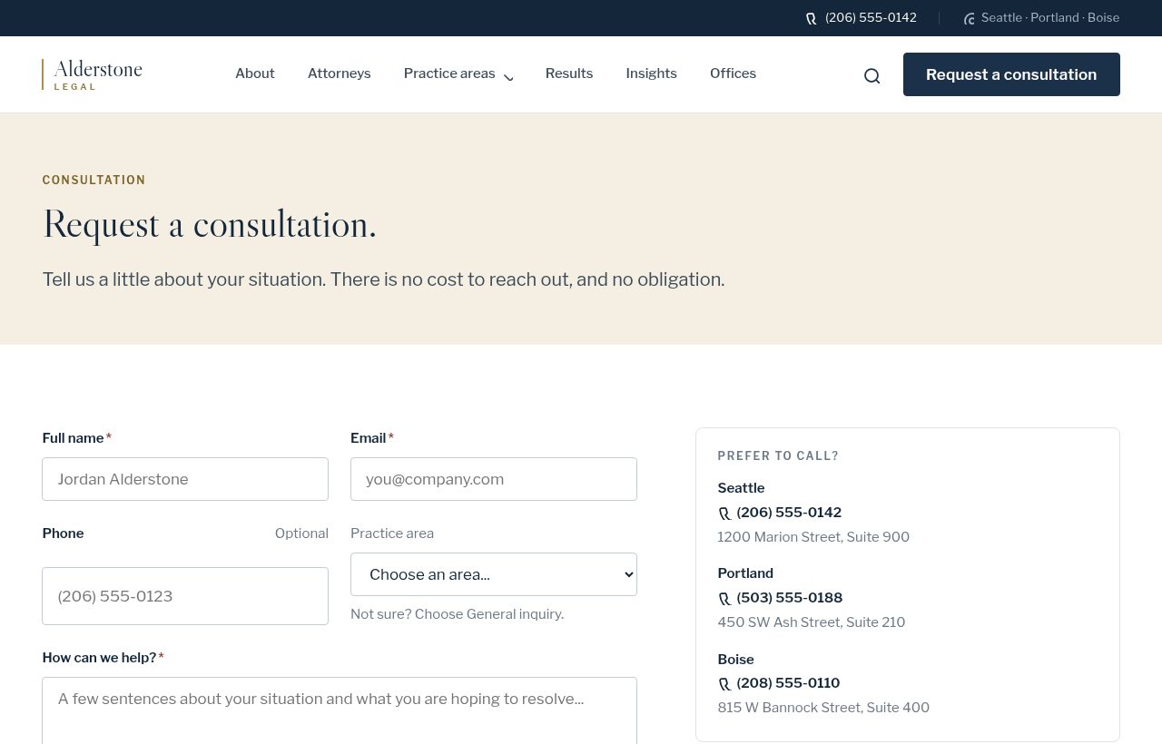 Consultation — native form with validation
