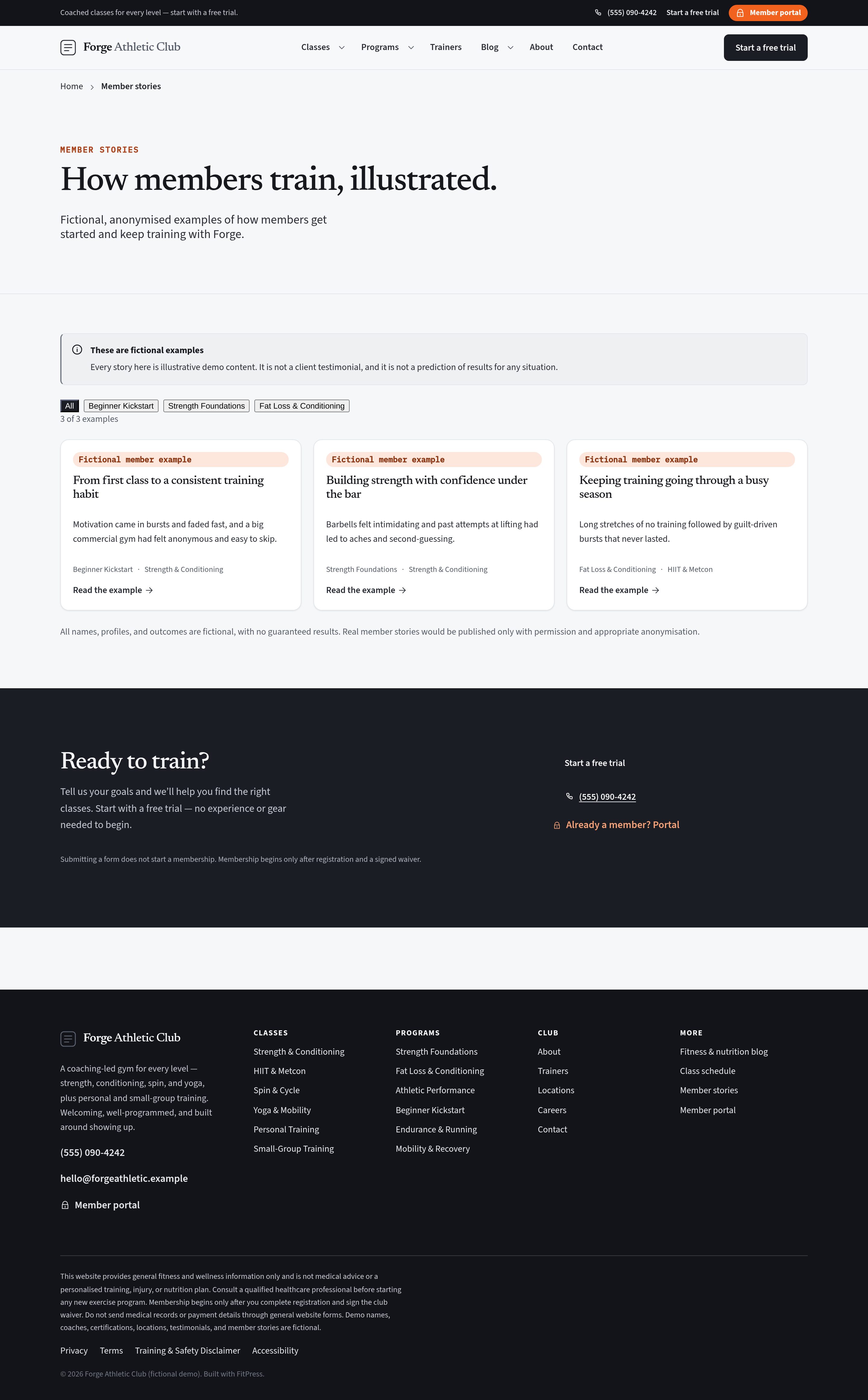 Member stories — gentle, anonymized