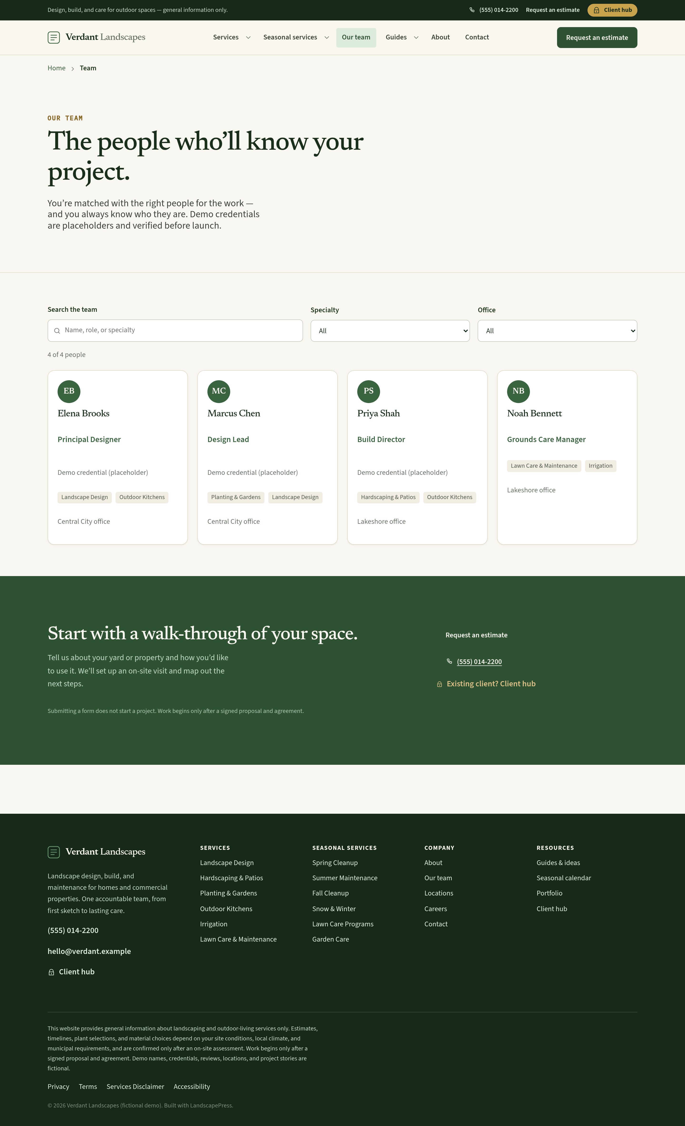 Our team — designers and crews