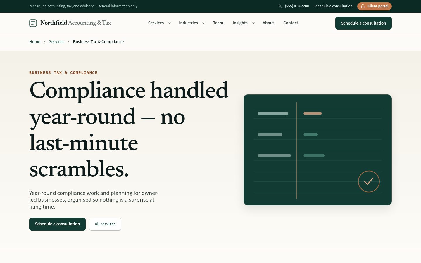 Service detail — scope, deliverables, boundaries