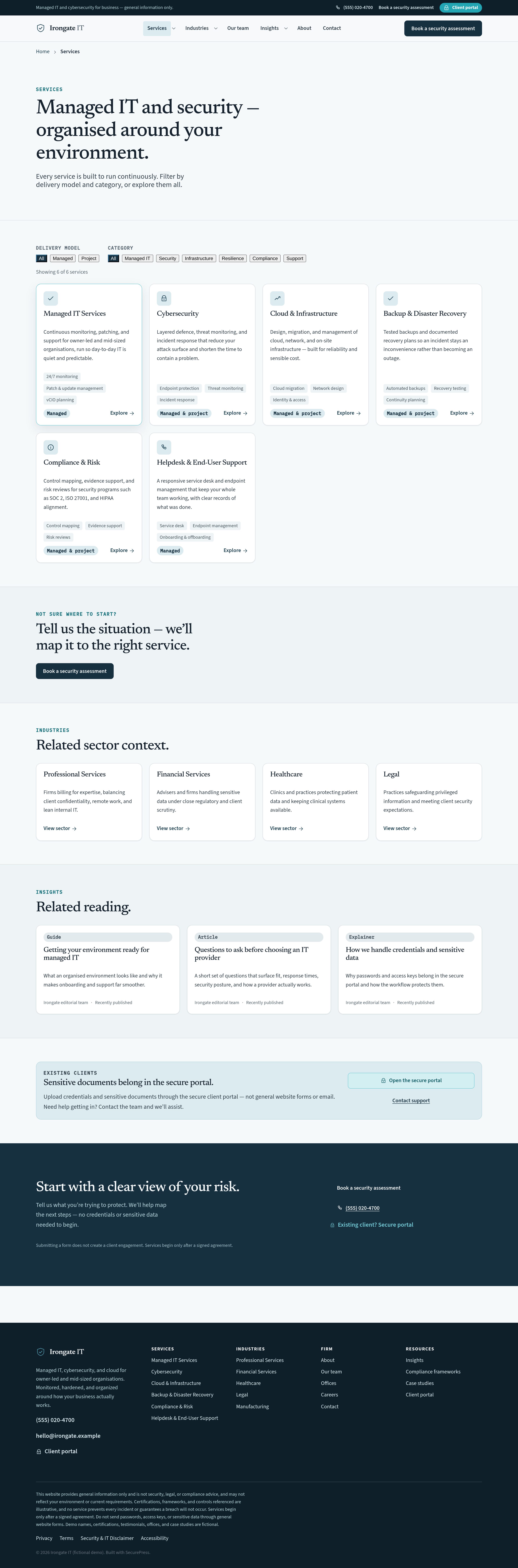 Services — managed IT through compliance