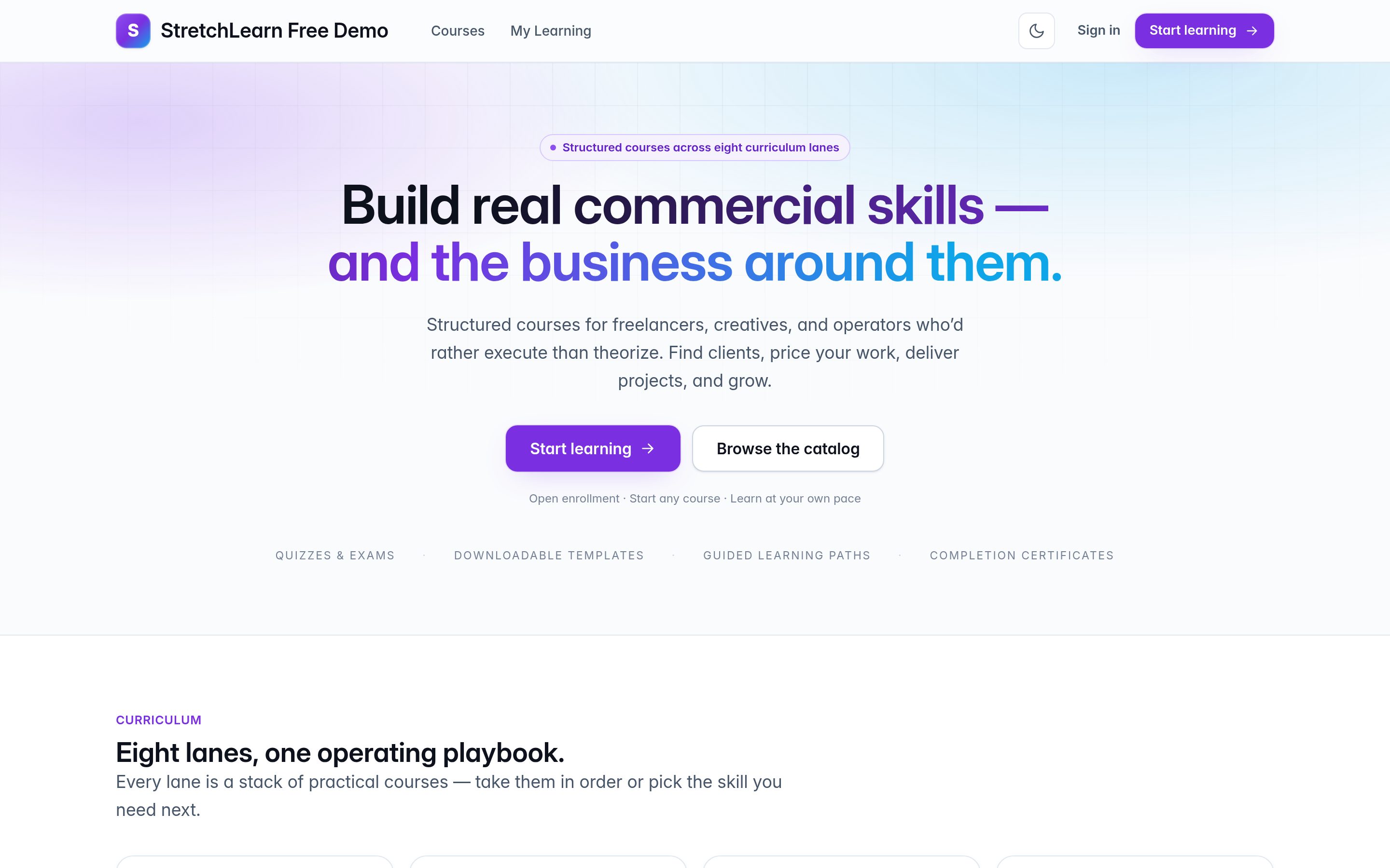 StretchLearn Free — Online Courses & LMS WordPress theme