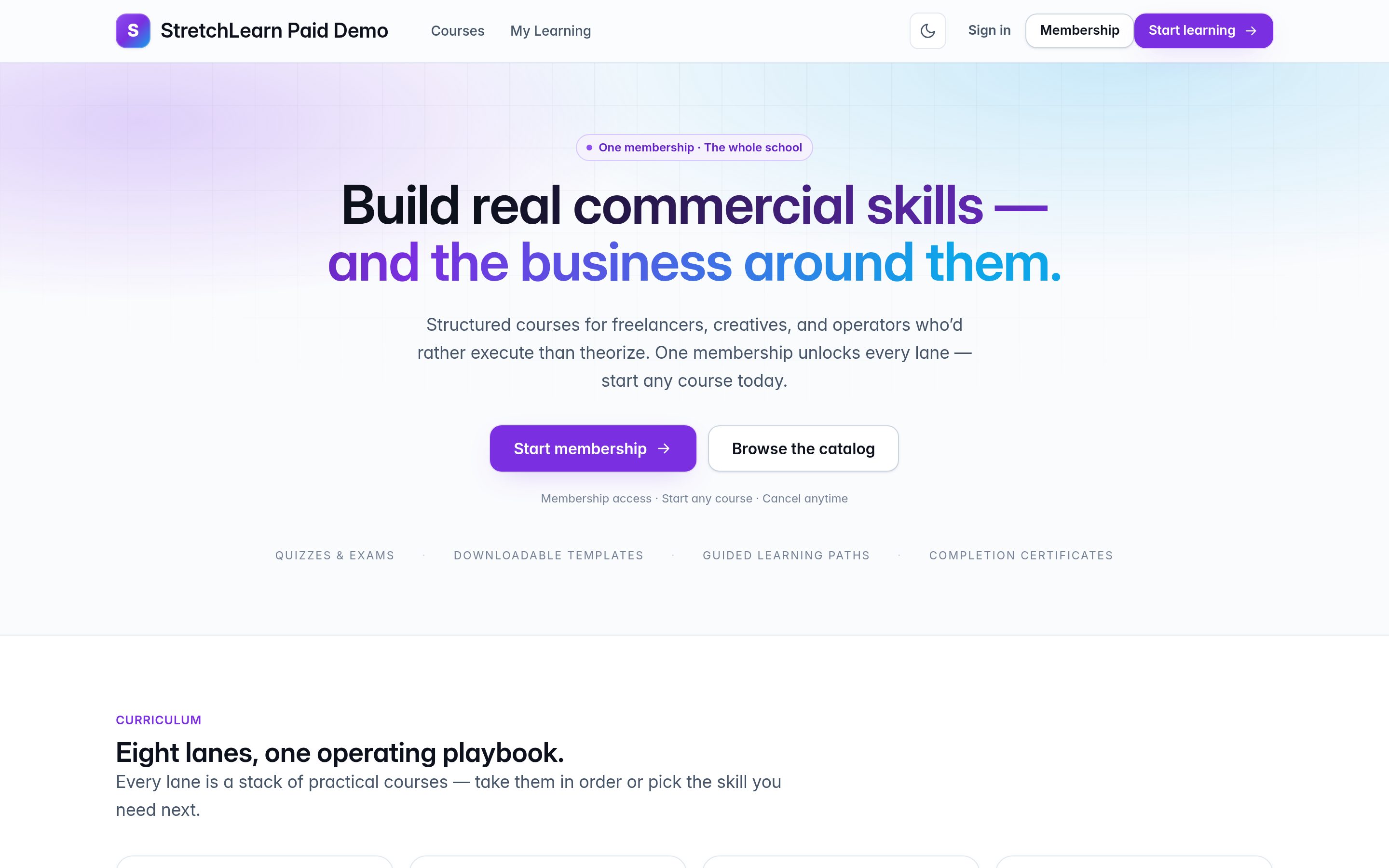StretchLearn Paid — Online Courses & LMS WordPress theme